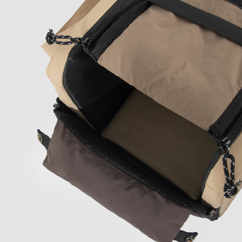 Close-up of padded interior on breathable center console pet car seat