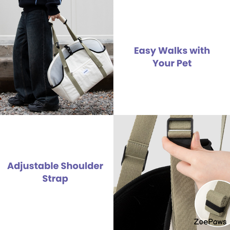 Pet Walking Shoulder Bag with Removable Mesh Cover