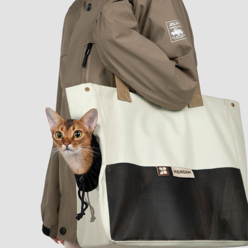 Aesthetic Breathable Canvas Pet Carrier Tote main product image