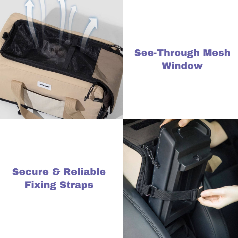 Breathable Center Console Pet Car Seat side view