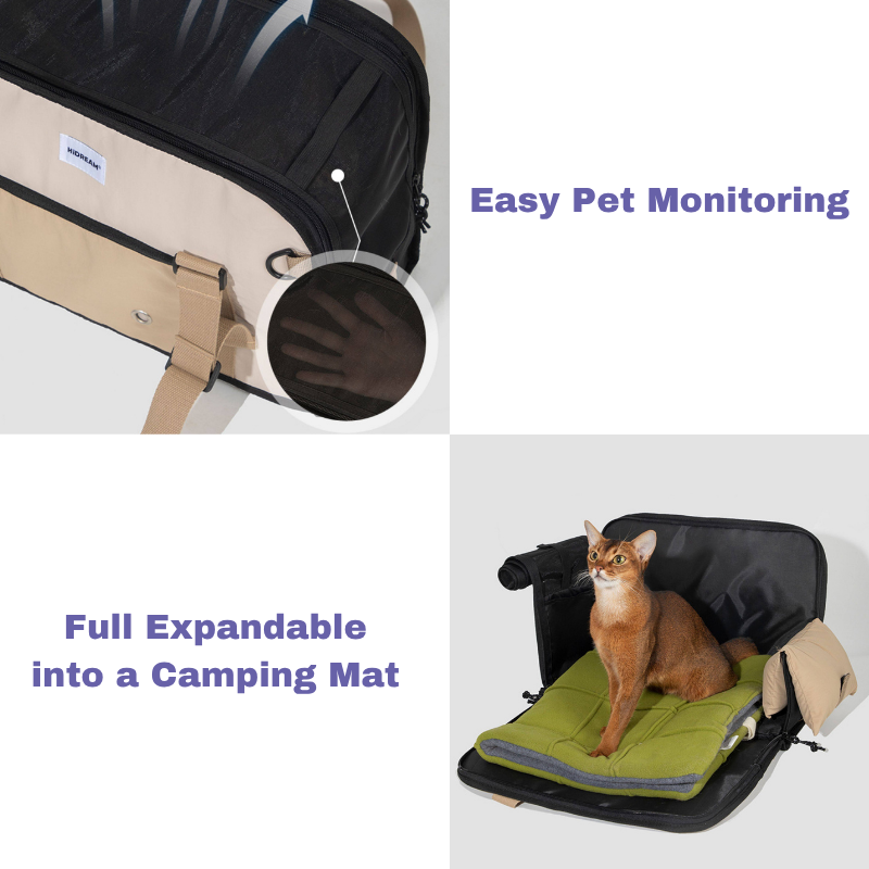 Aesthetic Lightweight Canvas Pet Tote Carrier side view