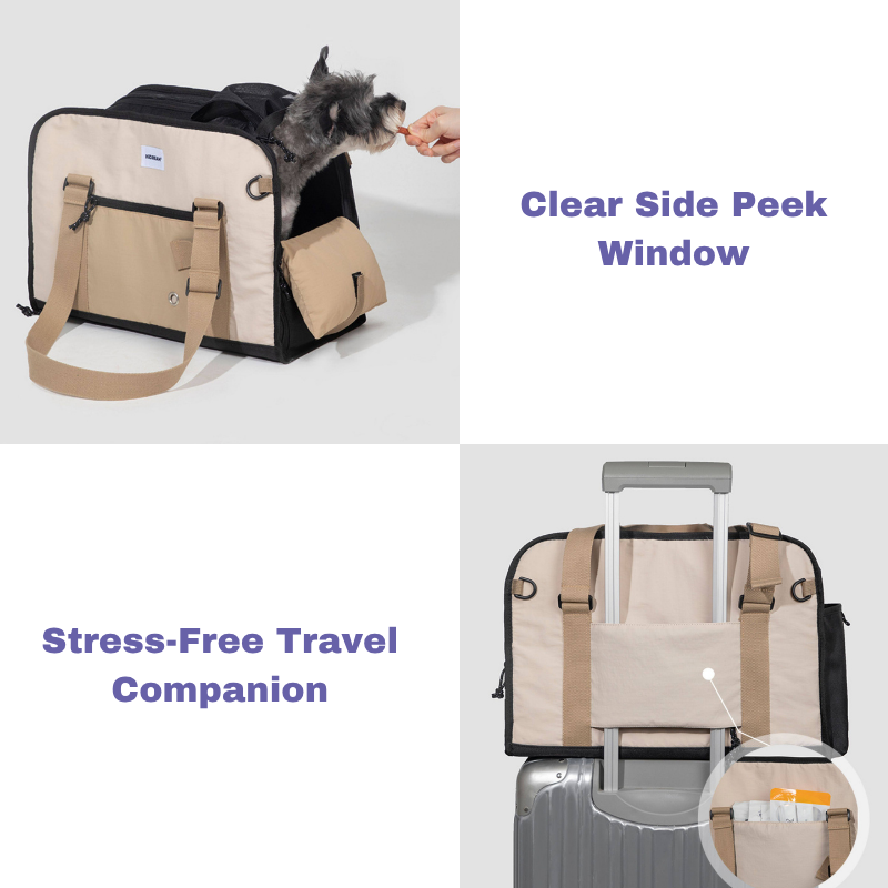 Aesthetic Lightweight Canvas Pet Tote Carrier back view