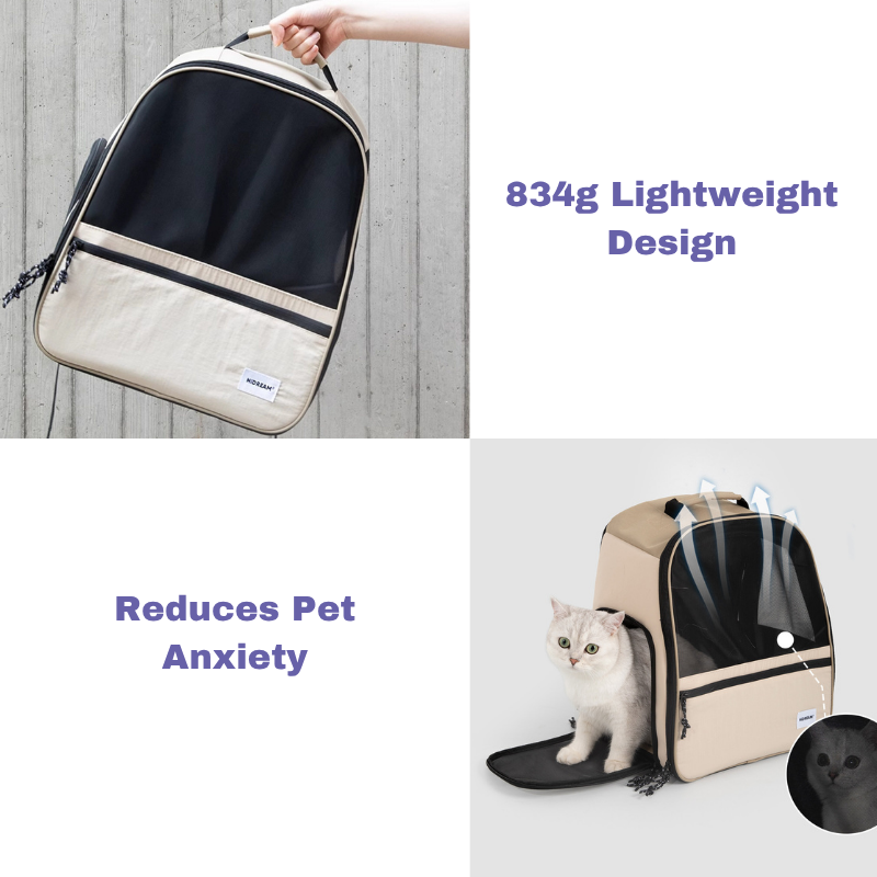 Lightweight Breathable Pet Backpack size and fit view