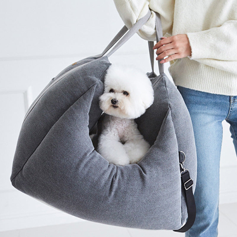 UltraSoft Pet Dog Car Carrier Seat back view