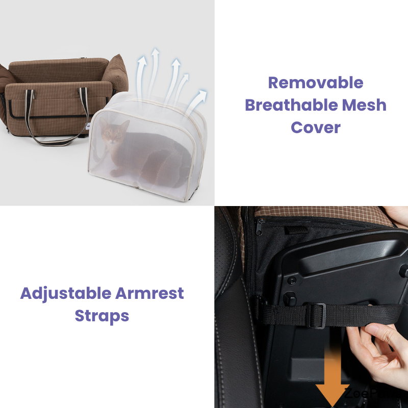 Centre Console Pet Car Seat for Cats and Small Dogs
