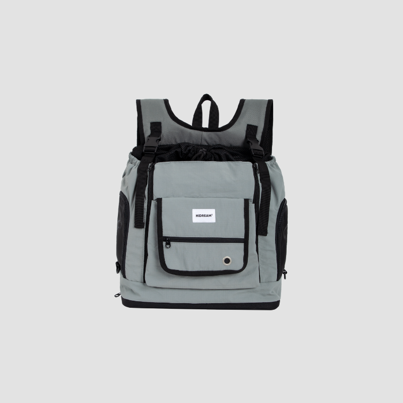 Gray mountain chest backpack cat front carrier front view