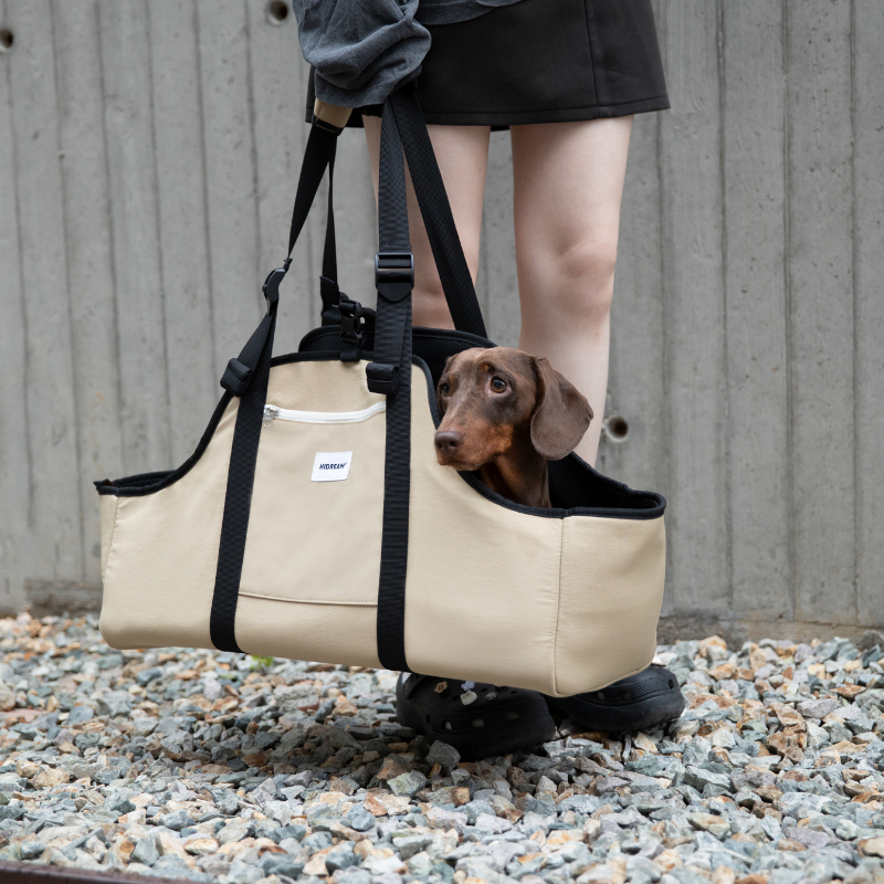 Baguette-Style Pet Shoulder Carrier for Dachshunds and Small Dogs