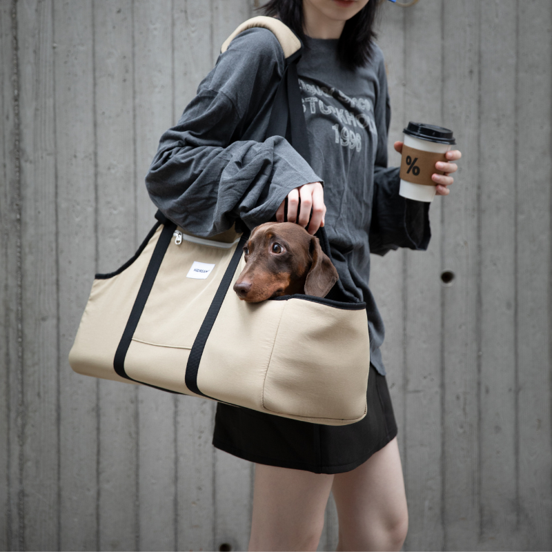 Baguette-Style Pet Shoulder Carrier for Dachshunds and Small Dogs