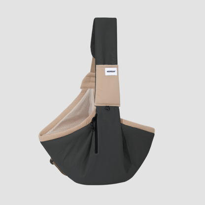 Black ergonomic hands-free pet sling carrier product view