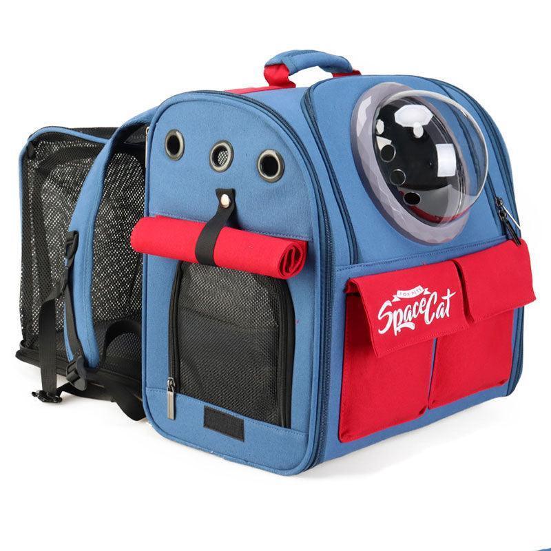 Canvas Cat Carrier Bag Expandable Backpack