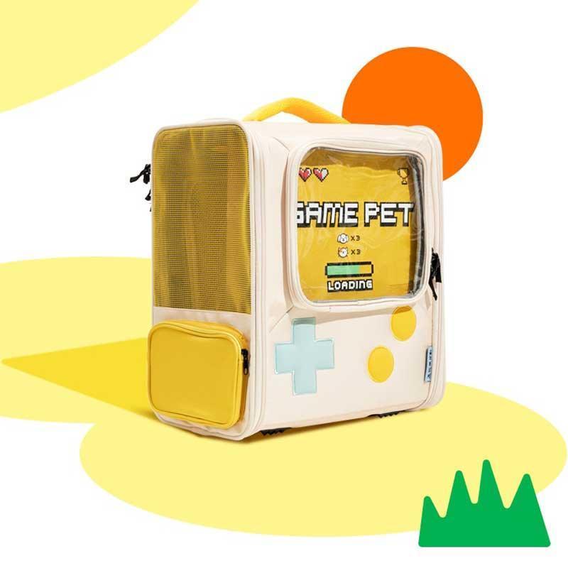 Game Retro Cat Backpack Expandable Carrier Bag