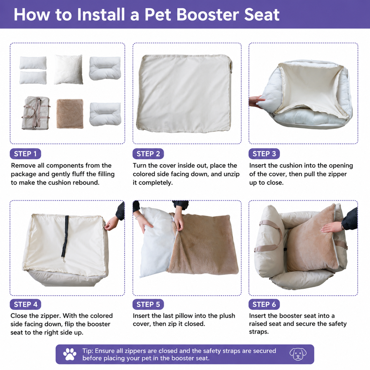 UltraSoft Pet Dog Car Carrier Seat interior view