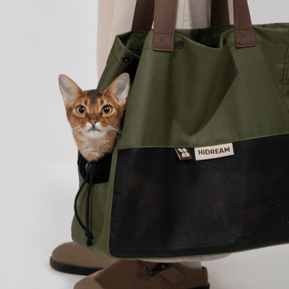 Aesthetic Breathable Canvas Pet Carrier Tote - ZoePaws