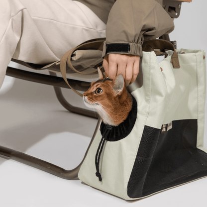 Aesthetic Breathable Canvas Pet Carrier Tote - ZoePaws