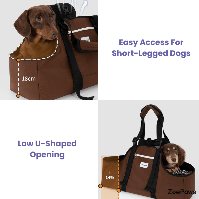 Baguette-Style Pet Shoulder Carrier for Dachshunds and Small Dogs - ZoePaws