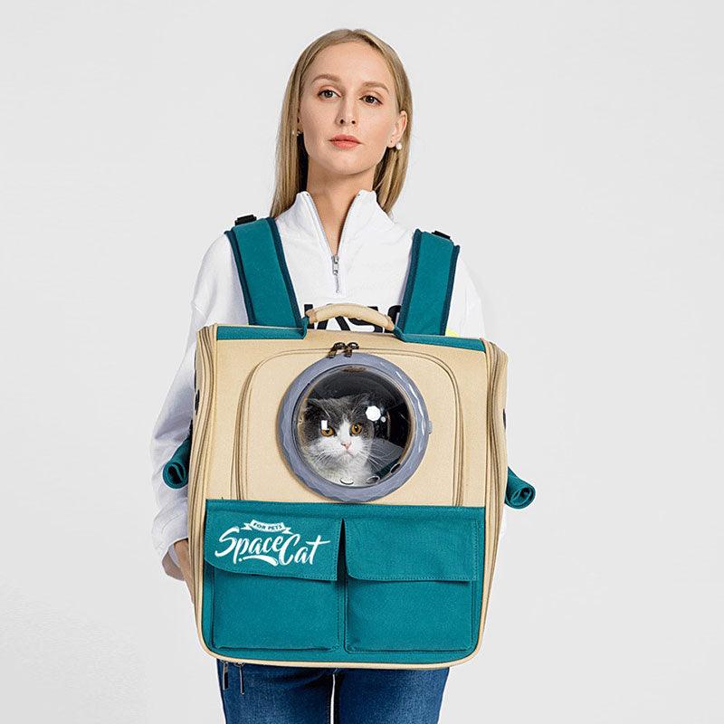 Canvas Cat Carrier Bag Expandable Backpack - ZoePaws