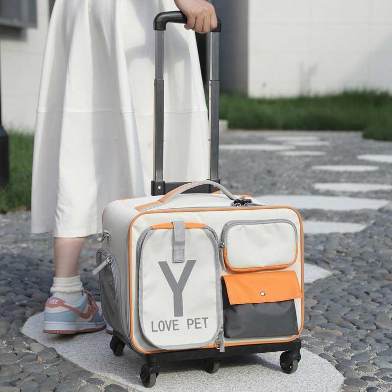 Cat Rolling Carrier Backpack With Wheels Trolley Bag - ZoePaws