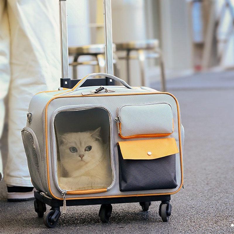 Cat Rolling Carrier Backpack With Wheels Trolley Bag - ZoePaws