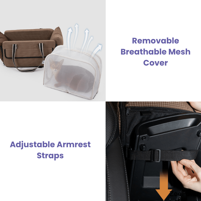 Centre Console Pet Car Seat for Cats and Small Dogs - ZoePaws