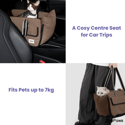 Centre Console Pet Car Seat for Cats and Small Dogs - ZoePaws