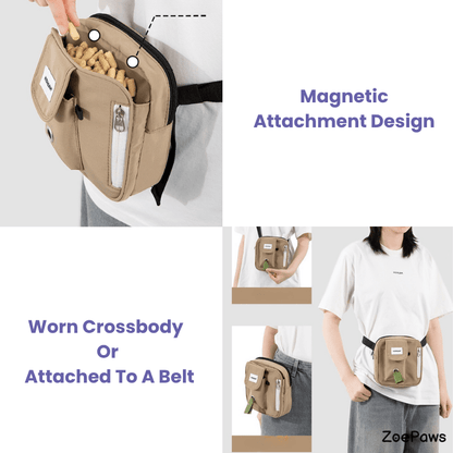 Dog Treat Training Pouch with Multi-Way Wear and Large Storage - ZoePaws