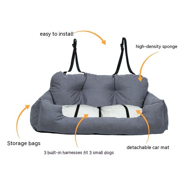 Fluff Dog Car Seat back view
