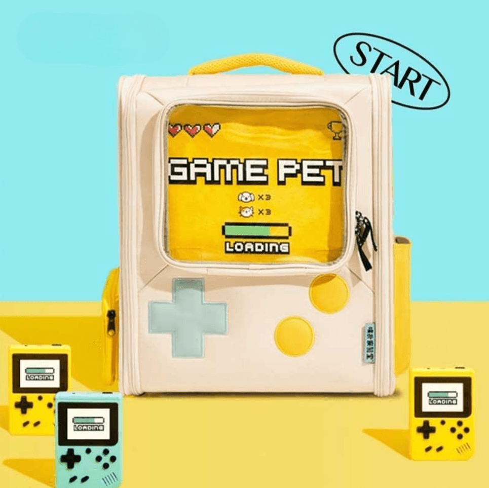Game Retro Cat Backpack Expandable Carrier Bag - ZoePaws