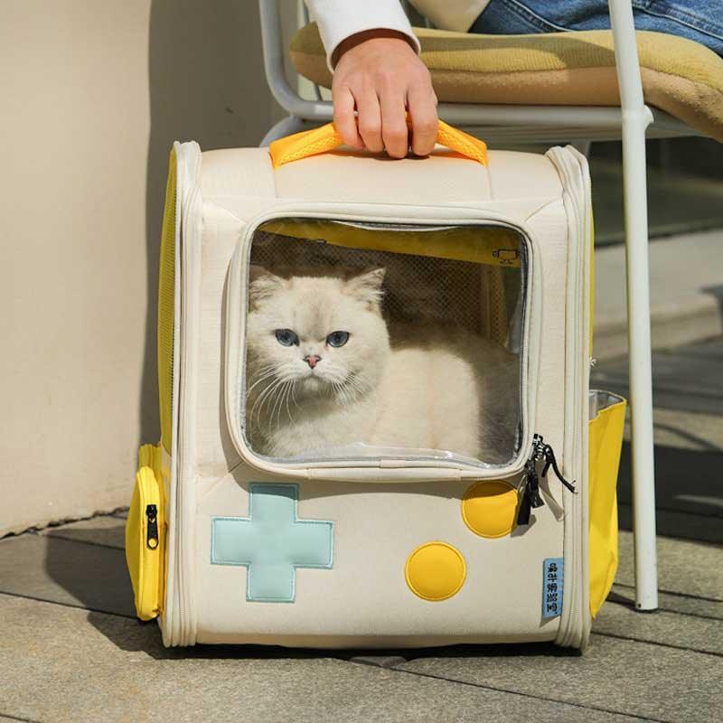 Game Retro Cat Backpack Expandable Carrier Bag - ZoePaws