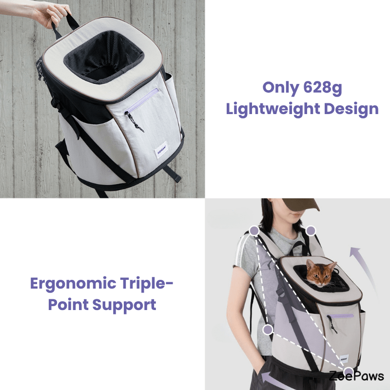 Leichter Front-Haustier-Rucksack Grafik: leichtes Design und Dreipunkt-Stütze