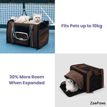 MAX Expandable Pet Travel Carrier for Cats and Small Dogs - ZoePaws