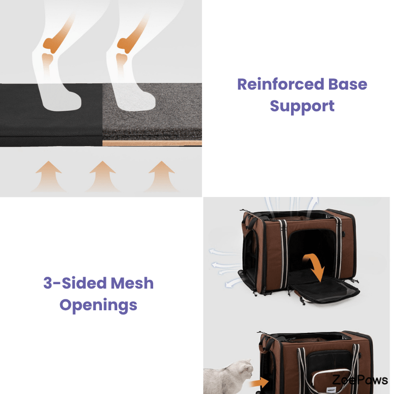 MAX Expandable Pet Travel Carrier for Cats and Small Dogs - ZoePaws