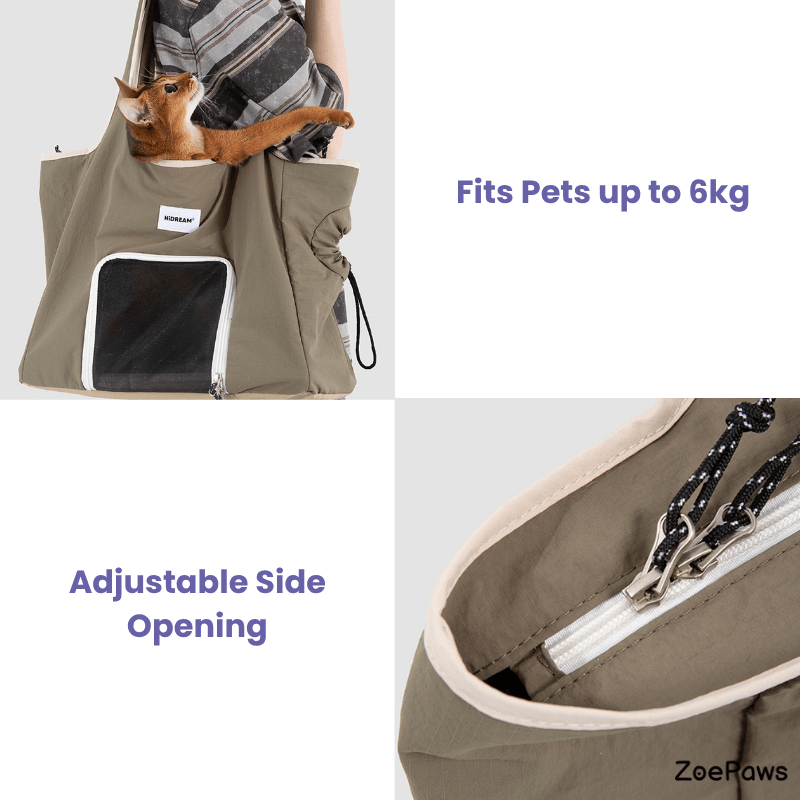 Nylon Pet Shoulder Carrier Bag for Daily Walks - ZoePaws