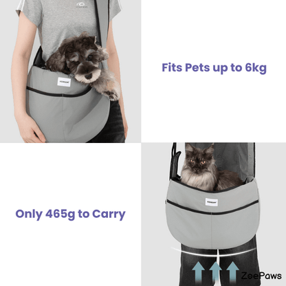 Outdoor Pet Tote Shoulder Bag for Cats and Small Dogs - ZoePaws