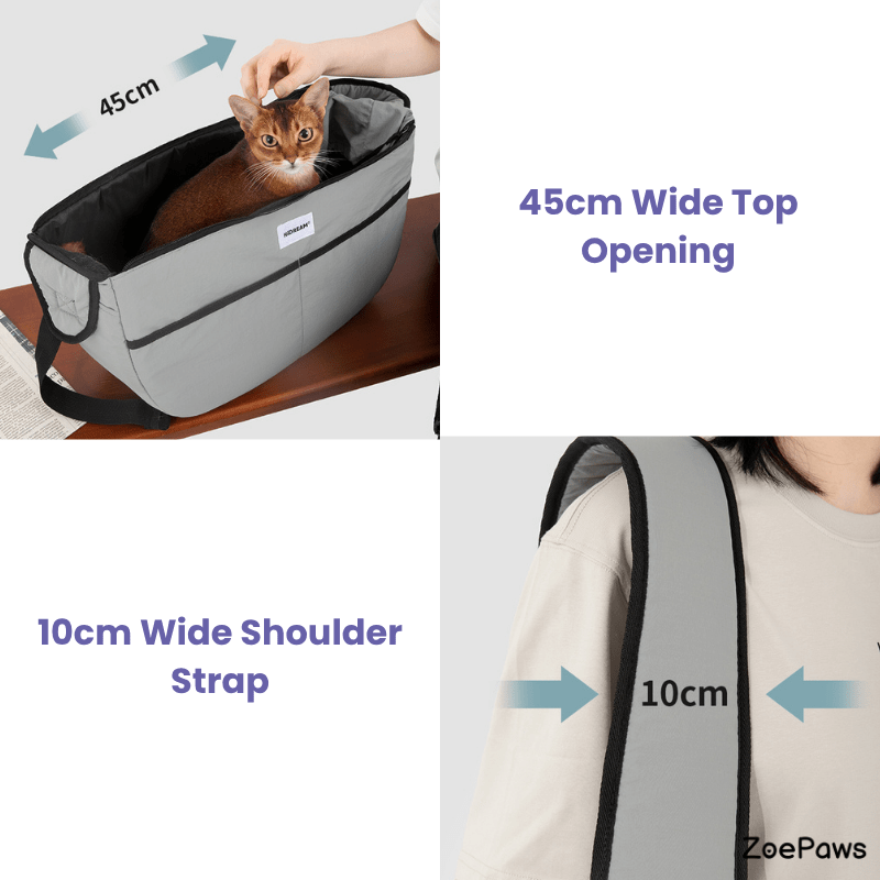 Outdoor Pet Tote Shoulder Bag for Cats and Small Dogs - ZoePaws