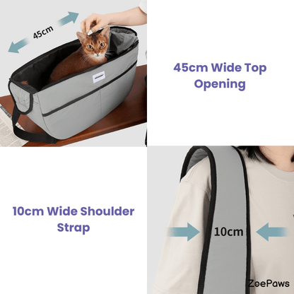 Outdoor Pet Tote Shoulder Bag for Cats and Small Dogs - ZoePaws