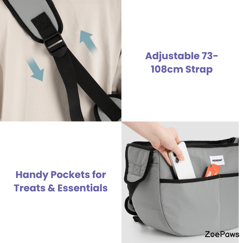 Outdoor Pet Tote Shoulder Bag for Cats and Small Dogs - ZoePaws