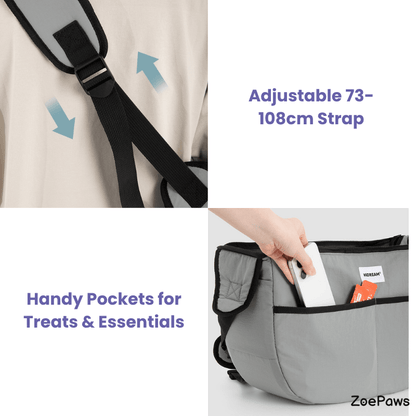 Outdoor Pet Tote Shoulder Bag for Cats and Small Dogs - ZoePaws