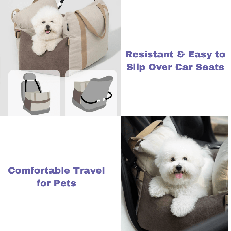 Pet Car Safety Seat with Padded Cushion - ZoePaws