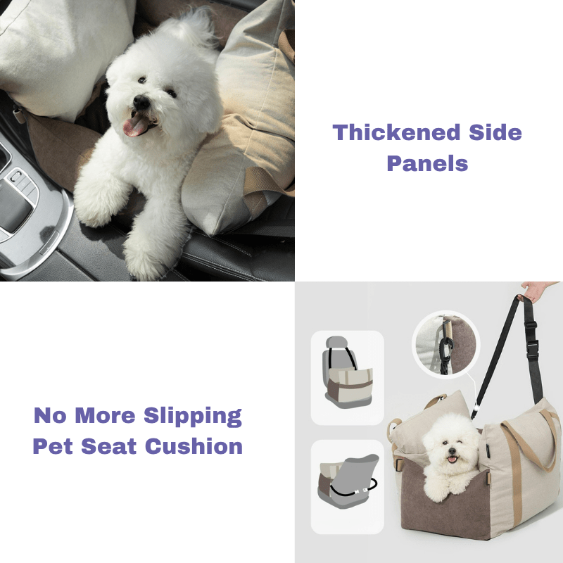 Pet Car Safety Seat with Padded Cushion - ZoePaws