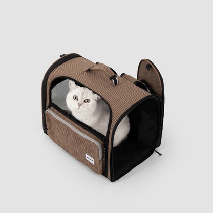 Plaid Pet Travel Backpack Carrier with Large Ventilated Space - ZoePaws