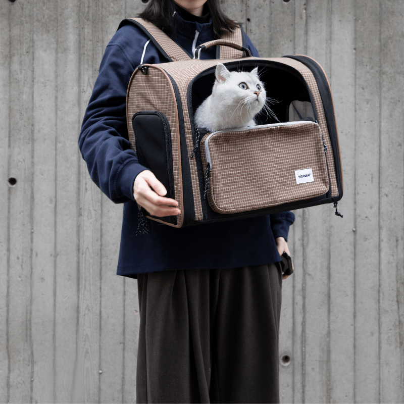 Plaid Pet Travel Backpack Carrier with Large Ventilated Space - ZoePaws