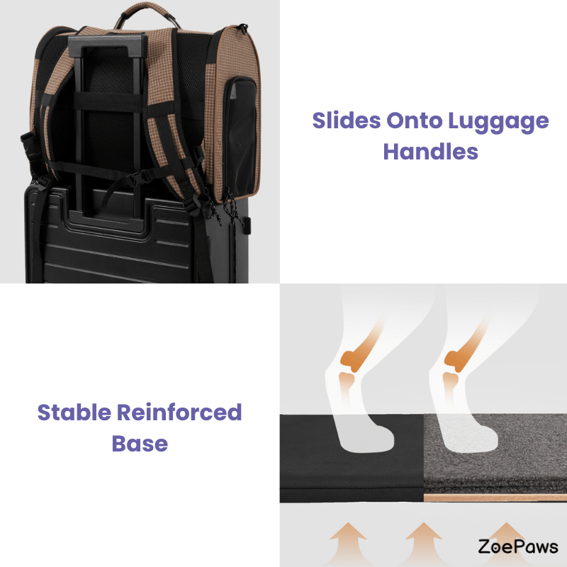 Plaid Pet Travel Backpack Carrier with Large Ventilated Space - ZoePaws