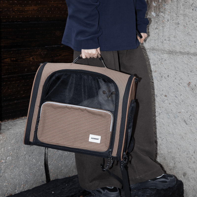 Plaid Pet Travel Backpack Carrier with Large Ventilated Space - ZoePaws