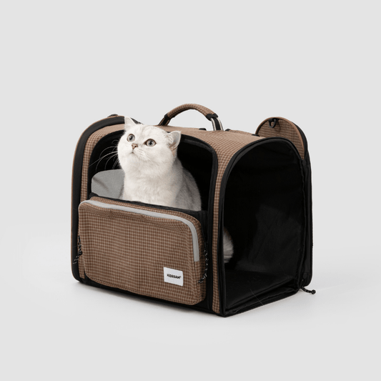 Plaid Pet Travel Backpack Carrier with Large Ventilated Space - ZoePaws