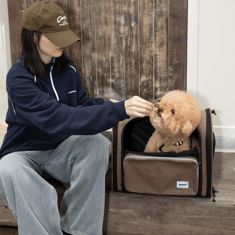 Plaid Pet Travel Backpack Carrier with Large Ventilated Space - ZoePaws
