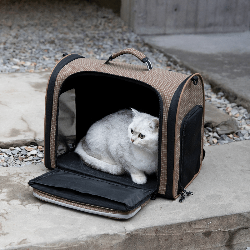 Plaid Pet Travel Backpack Carrier with Large Ventilated Space - ZoePaws