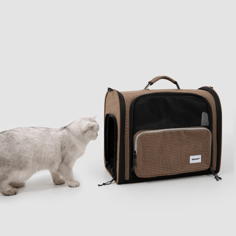 Plaid Pet Travel Backpack Carrier with Large Ventilated Space - ZoePaws