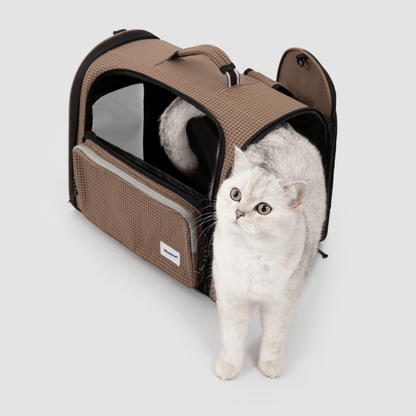 Plaid Pet Travel Backpack Carrier with Large Ventilated Space - ZoePaws