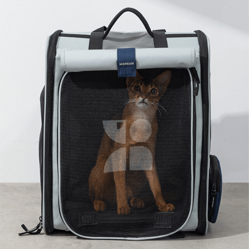 Premium erweiterbarer Space Capsule Katzenrucksack – Vorderansicht