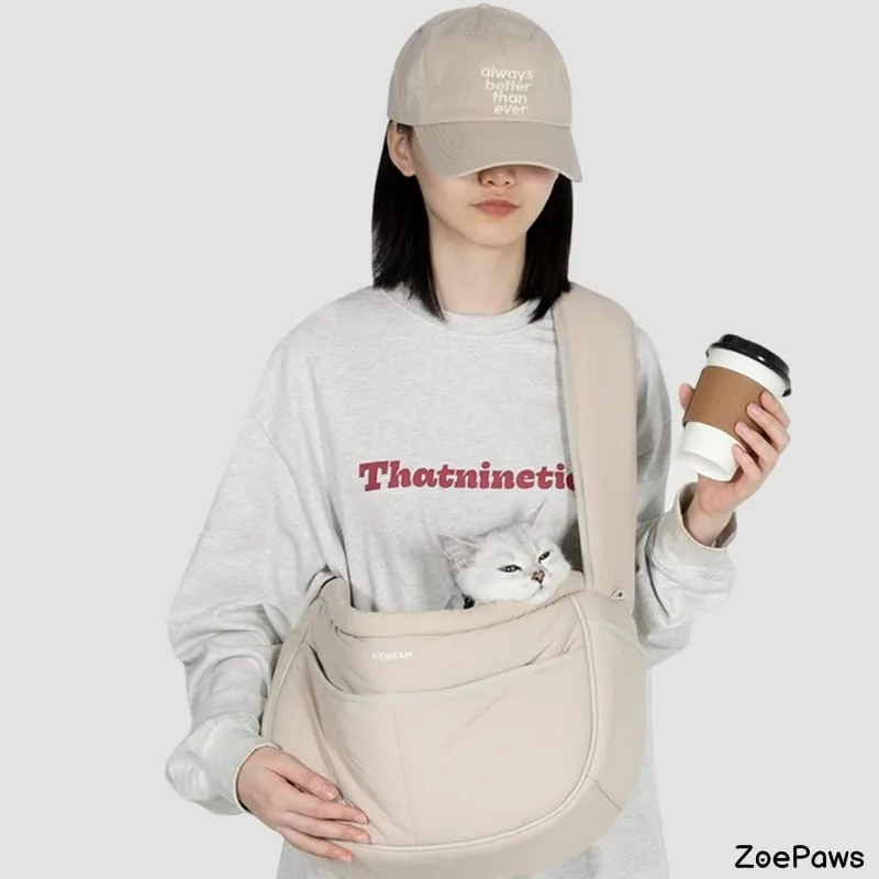 Breathable Portable Pet Carrier Bag - Lightweight Padded Travel Sling for Cats & Small Dogs